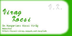 virag kocsi business card